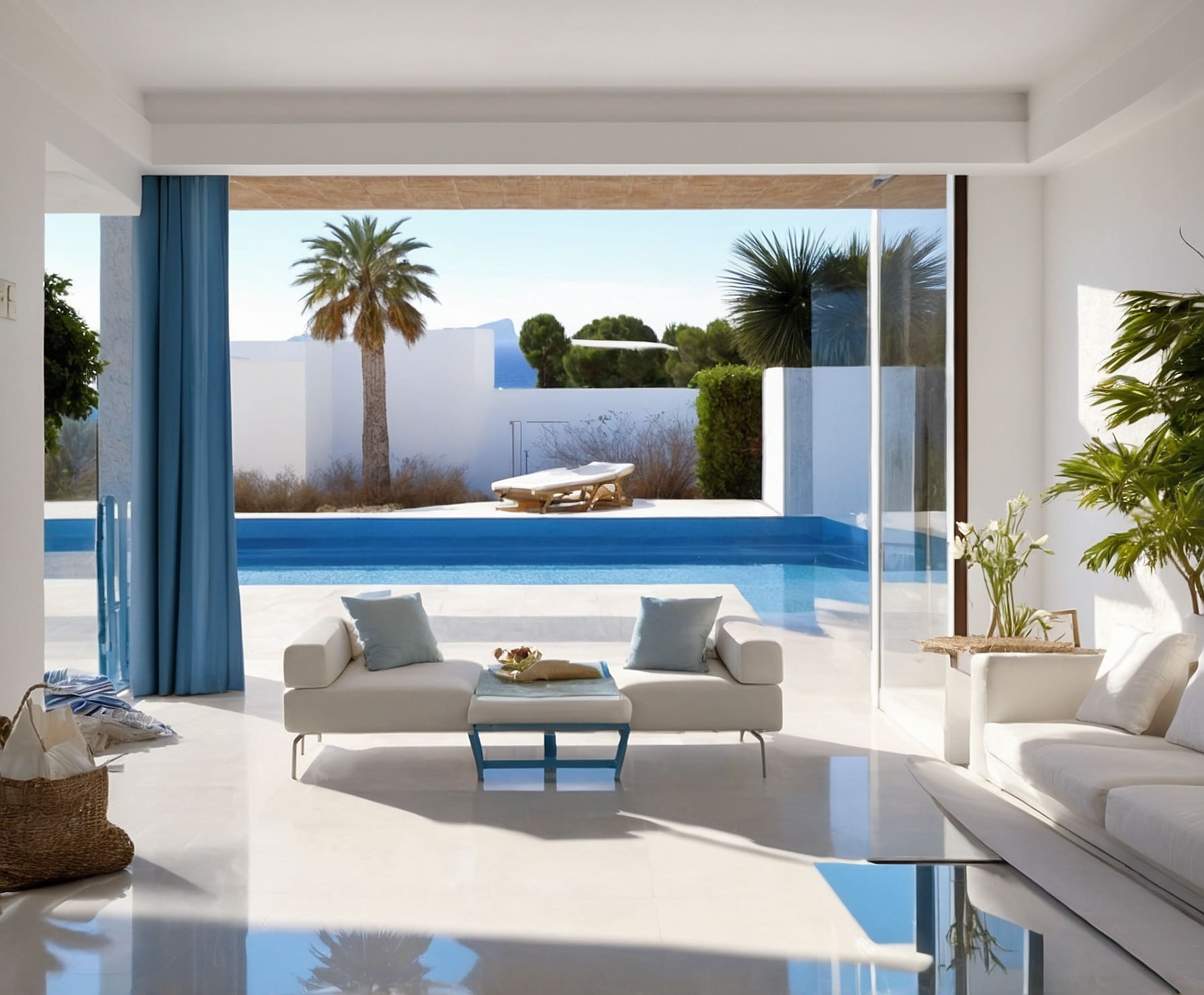 Vista de una villa de lujo en la costa mediterránea
